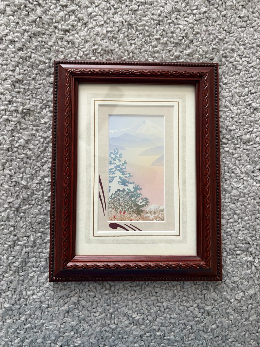 Ornate Mahogany Wood Picture Frame wall art